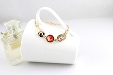 Bracelet Ailes d'Ange en Alliage serti Strass Blanc/ Zircon Cristallisé Rouge 