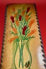 Ancienne boîte à gants, rangement ou Couture en carton et cuir.