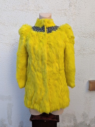 Manteau jaune flashy - , col