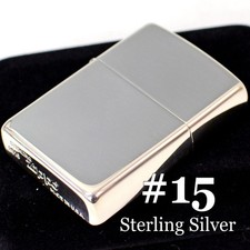 Briquet ZIPPO en argent sterling 15 poli en argent véritable