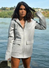 veste de pluie femme PVC vinyle brillant vintage ciré femme Lackmantel