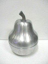 Seau, bac à glaçons vintage en aluminium brossé " Poire " (Made in Italy)