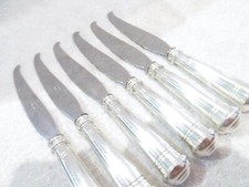 Superbe 6 couteaux à dessert métal argenté st richelieu Boulenger 19,9cm