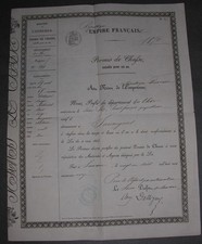 Permis de Chasse. Sancergues Cher Sancerre 1871.