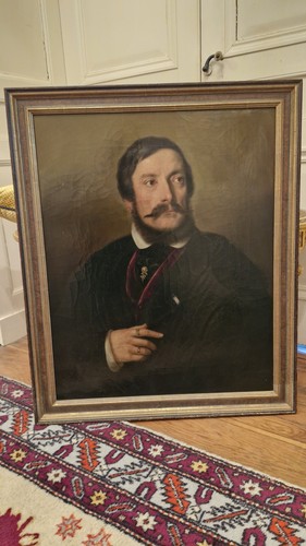 Portrait homme huile - huile, sur