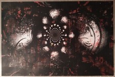 Impression dibond FRACTALE abstrait noir et blanc peinture rouge tableau signé 