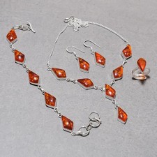 Ensemble bijoux collier ancien cadeau ethnique mode fait main pierre précieus...