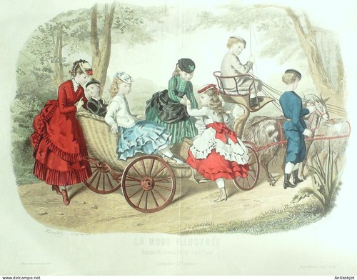Gravure mode illustree 1869 - gravure,