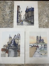 3 Signed Barday French Artist