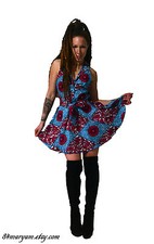 Robe Trapèze African print wax "84Mar-Yâm"