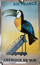 AIR FRANCE SOUTH AMERICA 1956 (1975) JACQUES DUBOIS VERY LARGE ORIGINAL POSTER