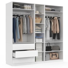 Dressing modulable TAYLOR 200 x 55 x 200 cm 3 modules avec penderies + étagères 