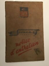 SIMCA 9 Notice d'entretien