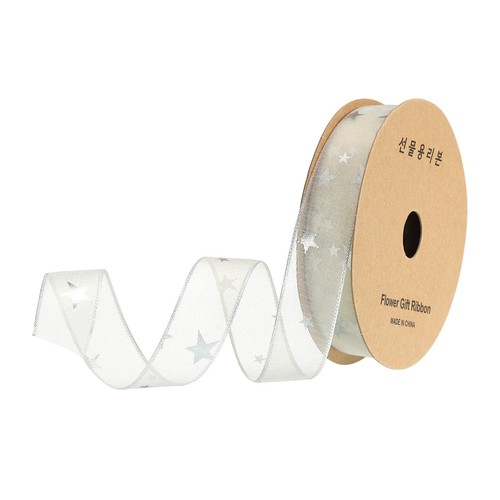 25mm 18m étoile organza ruban - 25mm,