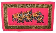 Peinture Moghole Éléphant Royal - Art Indien Fait main  39cm Inde #  1211