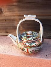 Mini Théière Dinette Maison de Poupée Porcelaine Chinoise Asiatique Hand Panted