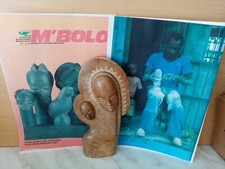 STATUE VIERGE A L ENFANT PIERRE  M'BIGOU  HAUT  22 .5 CM GABON +COPIES  DOCUMENT