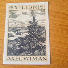 Ex-Libris  Axel Wiman  (sapin) tampon au dos