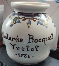 Joli Pot à Moutarde Bocquet - Yvetot - Porcelaine de Digoin