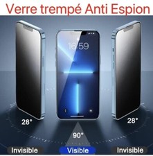 Verre Trempé pour iPhone Protection Anti Espion 17 16 15 14 13 12 11 Pro Max XR