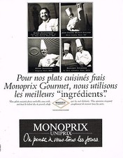 PUBLICITE ADVERTISING 074  1990  MAGASINS MONOPRIX  BOUCHERIE plats cuisinés fra