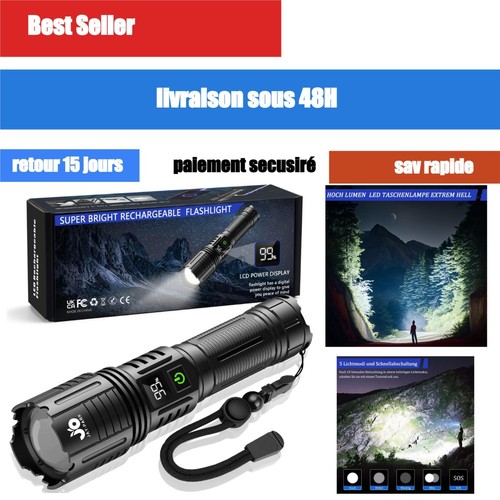 Lampe torche led rechargeable - led,