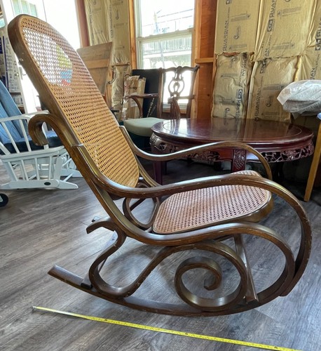 Bentwood wicker cane rocking - bentwood,