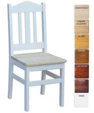 Chaise en bois PIN MASSIF BOIS - NEUF blanc miel style campagnard BOIS MASSIF