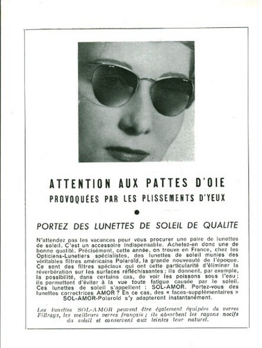 Publicité ancienne lunettes