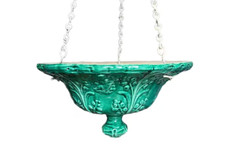 Antique Green French Hanging 'Suspension' in Majolica