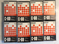 8 Cassettes audio/Tapes/Philips C-60 Ferro Low Noise/Hifi Vintage 70-80