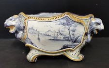 VIDE-POCHE KG ST CLEMENT LUNEVILLE XIXè DECOR LION ET PAYSAGE PEINT MAIN GALLE