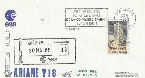 Esa enveloppe 1986 fusée - esa,