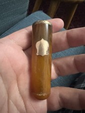 Ancien Fume Cigarette bakelite ambre en or ? 6.5 cm 10.8 gram 