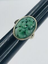 Bague Fleur En Jade Vert