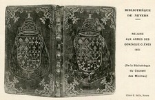 Bibliothèque de NEVERS Reliure aux Armes Gonzague Clèves 1601 Couvent Minimes