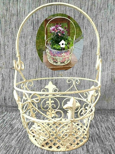 Panier fleurs fer forgé - fleurs,