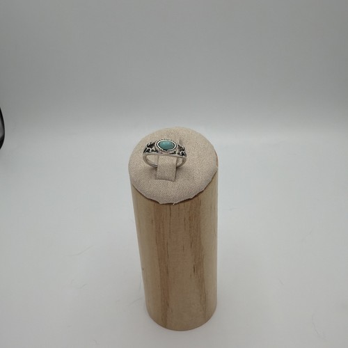 Bague argentée ovale bleu - bague,