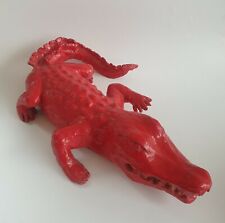 Sculpture statue crocodile caïman argile œuvre de N. Buisson 