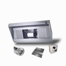 Hotte Professionnelle Trapèze Motorisée en Inox, Restaurant & Cuisine Pro - Pack