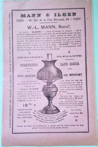 1890 publicité lampe - publicité,