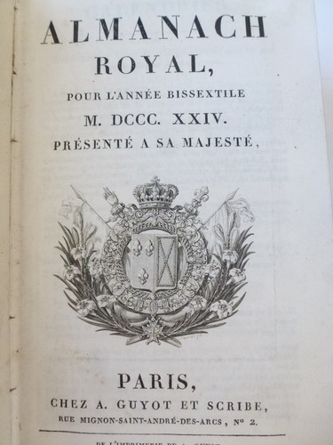 1824 almanach royal pour - almanach,