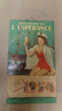 Ancien calendrier bière brasserie ESPERANCE 1954 Alsace