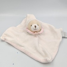 Doudou et compagnie plat ours blanc col rose - 12557