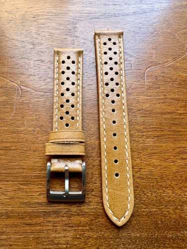 Bracelet cuir beige façon - en,