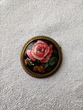 Ancienne broche émaux de Limoges - Thoumieux - Art Déco 