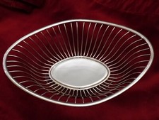  Superbe Corbeille à Fruits à Pain en Métal Argenté Maison Apollo Ancien 