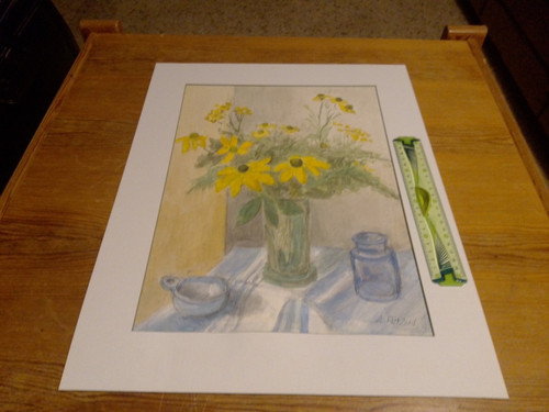 Jolie peinture pot fleurs - de,