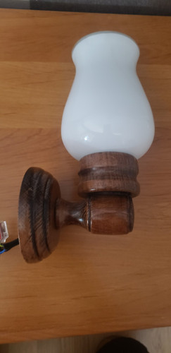 Lampe applique vintage bois - , et