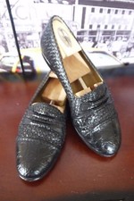 $745 MEZLAN CAP TOE CROCODILE Leather Woven loafer  MEN'S US 7.5 